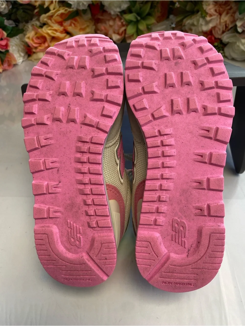 New Balance 515 Classic Kids Sneakers White Pink Lime Size 1